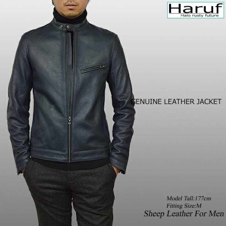 楽天市場】Haruf レザージャケット メンズ 本革 シングル ライダース 