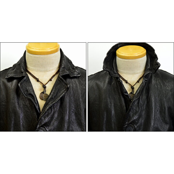 紳士用レザージャケット/ハーフコート 本革（ミンクの襟付き  
