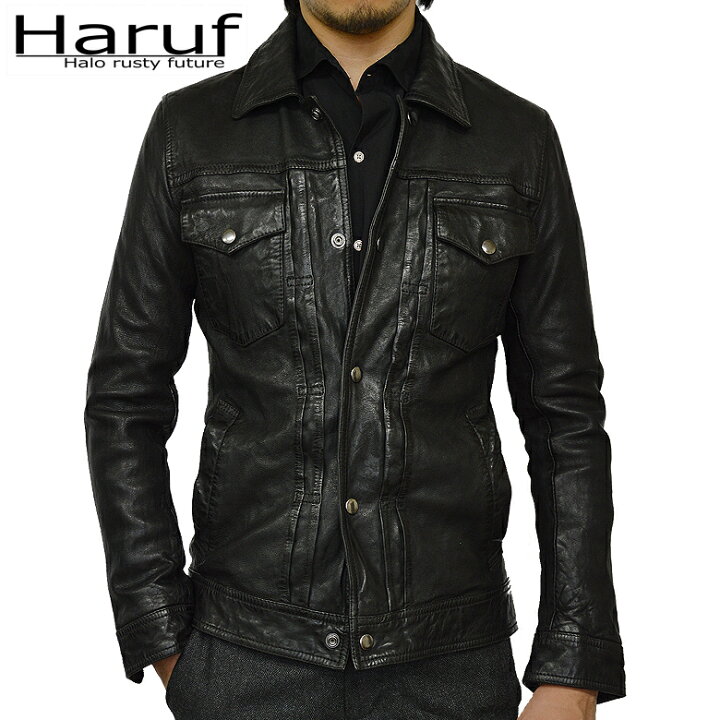 楽天市場】レザージャケット 革ジャン ライダースジャケット メンズ 本  