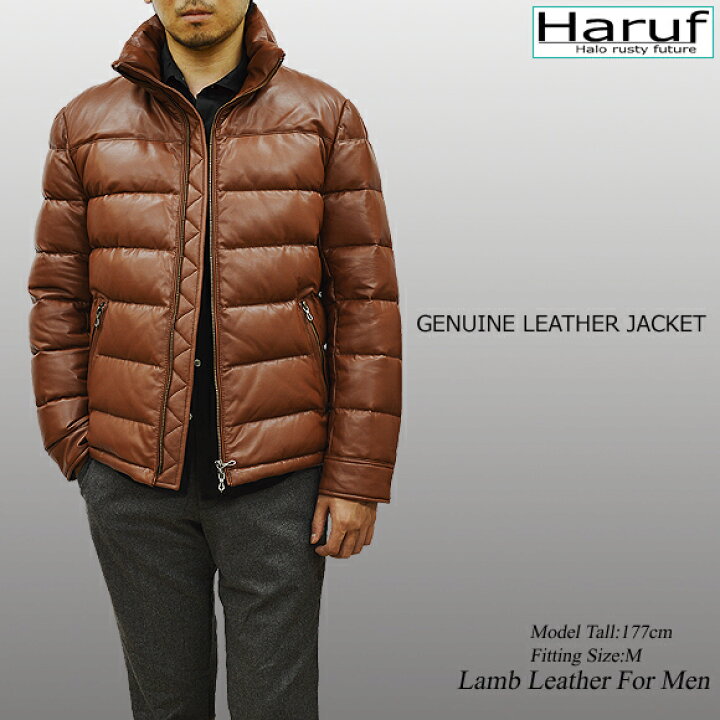 楽天市場】Haruf レザージャケット メンズ 本革 レザーダウン  
