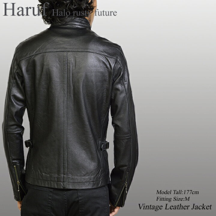 楽天市場】Haruf シングルライダースジャケット 革ジャン メンズ 本革 