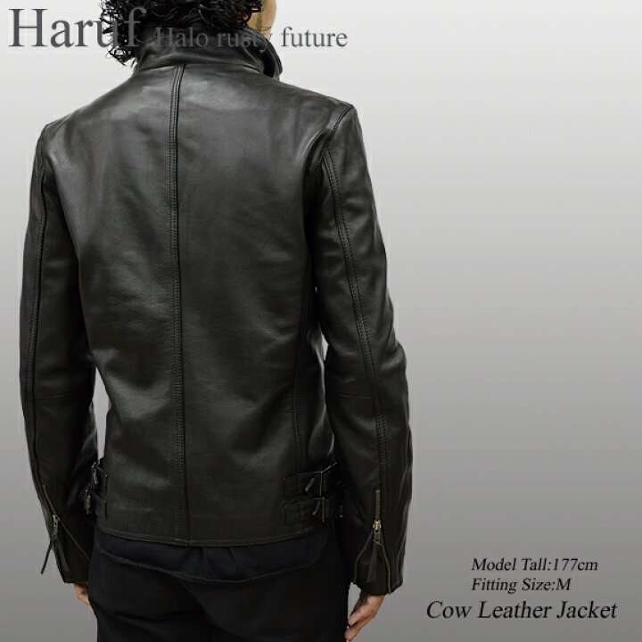 楽天市場】Haruf シングル ライダースジャケット レザージャケット 