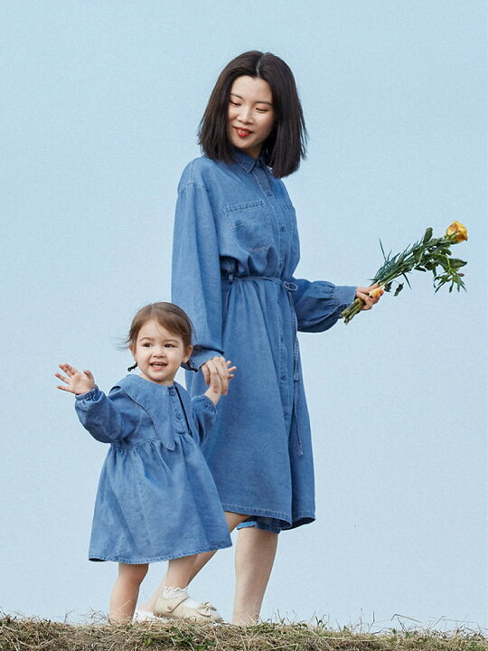 楽天市場 春 親子ペア コットンワンピース ロングワンピース 産前 産後 妊婦服 マタニティー おやこーで 親コーデ リンクコーデ 大きいサイズ レディース ワンピース キッズ ジュニア 子供服 ファッション 女の子 百日祝い 妊婦 プレゼント 着ぐるみ 誕生日 親子活動 開
