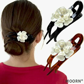 【LINE友だち200円引き対象】サイド バンスクリップ 花モチーフ ヘアクリップ 髪留め バンスクリップ 小さめ ワンポイント 大人 シンプル ストーン 黒 ブラック サイドバンスクリップ バンス 上品 レディース お団子 和装 まとめ髪 韓国 ヘアアクセサリー プレゼント