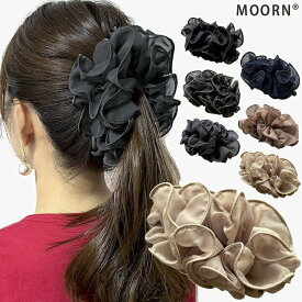 【LINE友だち200円引き対象】バナナクリップ 大きめ ヘアアクセサリー ヘアクリップ 大人 可愛い シンプル バナナクリップ リボン シフォン フリル レディース リボン型 かわいい お洒落 髪留め 黒 ブラック グレー ネイビー 紺色 ベージュ ブラウン 女性 プレゼント