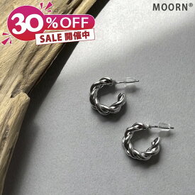 楽天スーパーSALE 30%OFF［ピアス］シルバー ピアス メタル 両耳 チェーン フープピアス シンプル シルバー ピアス イヤリング レディース アクセサリー おしゃれ 結婚式 ゲスト パーティー お呼ばれ 入園式 卒園式 入学式 卒業式 デイリー 韓国【MOORN/モーン】MRN-ER23109