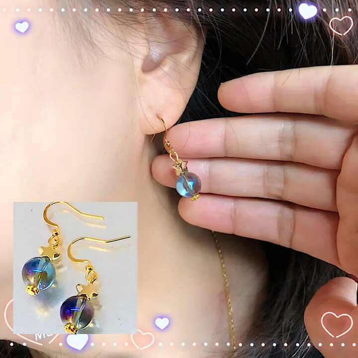 楽天市場】コスモオーラ水晶10mm 天然石ピアス パワーストーンピアス 