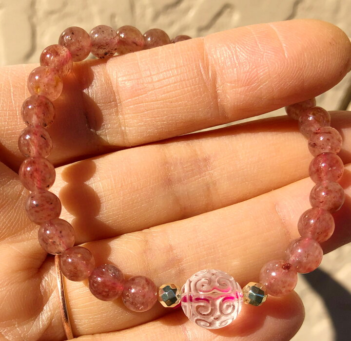 楽天市場】モスコバイト6mm ×水晶回紋珠10mm 天然石ブレスレット  