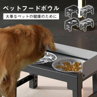 昇降式フードボウル 犬用 食器台 高さ調節 折り畳み可能 選べる2色 早食い対策 犬 中型犬 大型犬 フード…