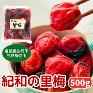 ★9/21以降発送 畑農園 紀和の里 紀和の里梅 500g 1袋 自然農法 無農薬 国産 無添加しょっぱい梅干し 天…