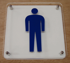 トイレマーク お洒落な二層式【300×300mm】 大きいサイズ トイレプレート 便所マーク 便所プレート bigサイズ ビッグサイズ マーク お手洗い TOILET WC 化粧室 標識 看板 サイン プレート 便所 ト