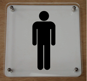 トイレマーク お洒落な二層式【250×250mm】 大きいサイズ トイレプレート 便所マーク 便所プレート bigサイズ ビッグサイズ マーク お手洗い TOILET WC 化粧室 標識 看板 サイン プレート 便所 ト