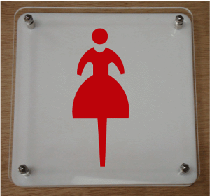 トイレマーク お洒落な二層式【300×300mm】 大きいサイズ トイレプレート 便所マーク 便所プレート bigサイズ ビッグサイズ マーク お手洗い TOILET WC 化粧室 標識 看板 サイン プレート 便所 ト