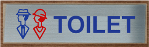 トイレマーク 高級ステンレス【250×80】 大きいサイズ トイレプレート 便所マーク 便所プレート 金属 bigサイズ ビッグサイズ マーク お手洗い TOILET WC 化粧室 標識 看板 サイン プレート 便所