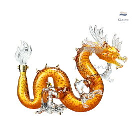 龍デザイン ガラス瓶 【高級ギフトボックス付き】 保存瓶 梅酒びん 果実酒瓶 ボトル 龍 干支 贈り物 インテリア コレクション 1L 広口 取手付き KASANE