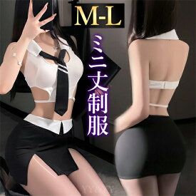 【20%OFFクーポン有】コスプレ OL 制服 秘書 セクシーランジェリー セクシー ノースリーブ シャツ トップス 透け スケスケ スカート ミニスカ ライン入り ネクタイ スリット タイト Uネック オープン 超過激 ランジェリー 下着 可愛い 上品 部屋着 ルームウェア シンプル
