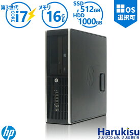 【月末限定!10%OFF!】HP 8300 6300 SFF デスクトップ 第3世代 Core i7 大容量 16GBメモリ Windows10搭載 新品高速 SSD 512GB+HDD 1TB USB3.0 光学ドライブ DisplayPort 正規版Office付き Windows11/7選択可 中古パソコン デスクトップ