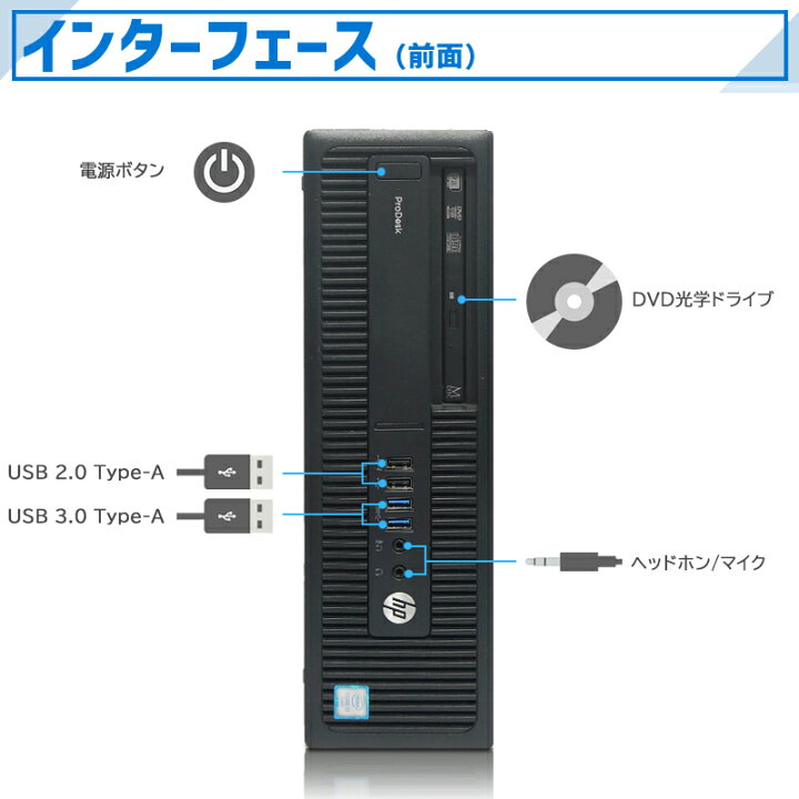 楽天市場】【☆最大100%ﾎﾟｲﾝﾄ】HP EliteDesk 600/800 G2 SFF 第6世代 
