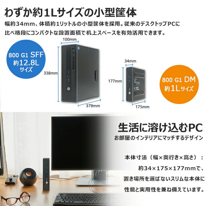 楽天市場】【SS限定☆最大100%ﾎﾟｲﾝﾄ】【超小型筐体・ミニパソコン】HP 