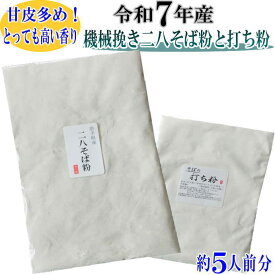 令和7年産 機械挽き二八そば粉と打ち粉セット約5人前分 そばの打ち方レシピ付き お試しサイズ 田舎 挽きぐる 二八そば粉 手打ち そば粉 そば粉セット