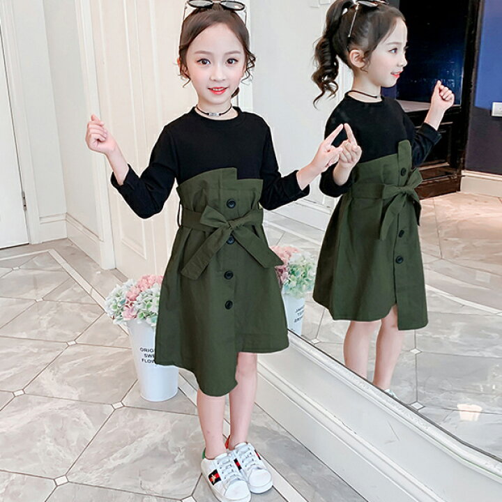 楽天市場 ワンピース レースドレス 韓国子供服 ジュニア Dress 通学 通園 ワンピ キッズ用プルオーバー 韓国 子ども服 春 秋 女の子 キッズ用 Harumicorp楽天市場店