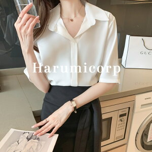 ブラウス レディース 半袖 春夏 トップス シャツ カットソー 折り襟 白 仕事 七五三 通勤 入学式 卒園式 パーティー オフィス フォーマル きれいめ おしゃれ 大きいサイズ カジュアル ゆった