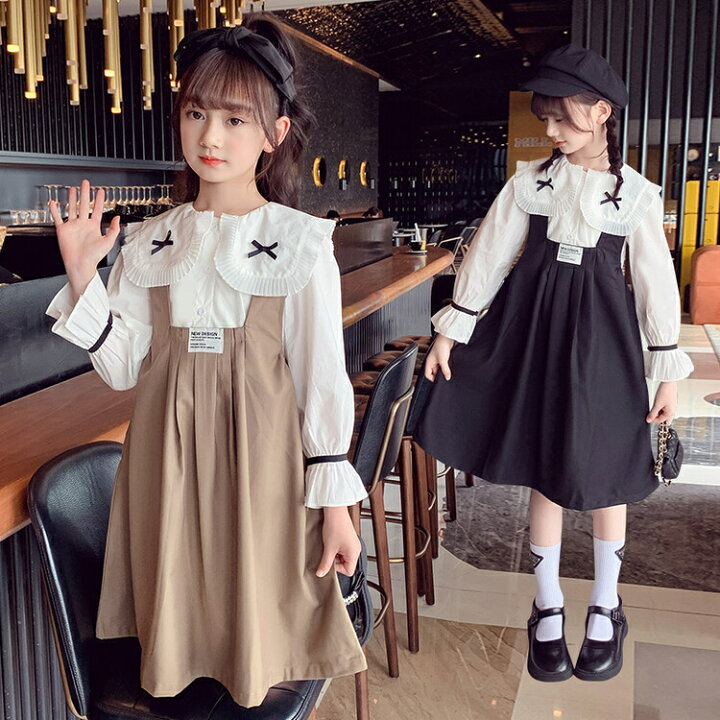 楽天市場】ワンピース キッズ 子供服 女の子 秋冬 長袖2点セット  