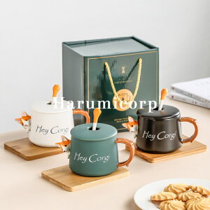 マグカップ おしゃれ 犬系 3D 立体的コーヒーカップ 大きい 陶器 ハンドメイド ティーカップ 大容量 コップ カフェマグ キッチン雑貨 洋食器 和食器 磁器 冷蔵庫/電子レンジ/食洗機401-500mlギ