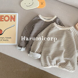 トップス キッズ 長袖 子供服 男の子 女の子 春秋ボーダー Tシャツ カットソー ストライプ 韓国子ども服 ジュニア ベビー服 おしゃれ 可愛い カジュアル ナチュラル 入園 入学 幼稚園 シンプル 誕生日 プレゼント 130cm 120 110 100 90 80