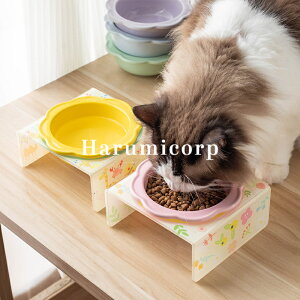 猫用食器 餌台 折りたたみ 犬 食器 犬 餌台 おしゃれ 犬 フードボウル 早食い防止 猫 餌台傾斜 高さ 陶器ボウル 滑り止めシリコンパッド 漏れ防止ガードレール インストール不要 フードボウ
