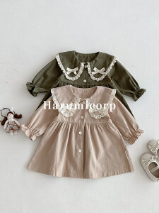 トレンチコート キッズ ベビー 女の子 ロングコート 春秋冬 コート チュニック 子供服 ワンピース 赤ちゃん キッズコート キッズジャケット ガールズジャンパー コート 子供 防寒 アウター