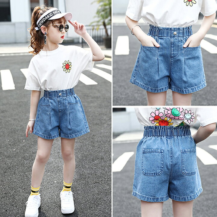 楽天市場】デニムパンツ キッズ 子供服 女の子 ズボン 春夏秋 韓国子供  
