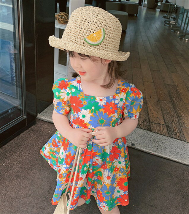 楽天市場 子供服 ワンピース 女の子 夏服 韓国子供服 半袖ワンピース 花柄 綿 女の子ワンピース 子ども服 キッズ 赤ちゃん 子供ドレス ベビー服 可愛い おしゃれ お姫様 七五三 誕生日 新品 90cm 100cm 110cm 1cm 130cm 140cm Harumicorp楽天市場店