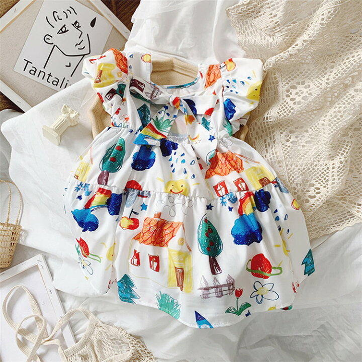 楽天市場 子供服 ワンピース 女の子 夏服 韓国子供服 半袖ワンピース 女の子ワンピース キッズ 花柄 子ども服 ジュニア 子供ドレス ベビー服 可愛い おしゃれ お姫様 七五三 誕生日 新品 130cm 1cm 110cm 100cm 90cm Harumicorp楽天市場店