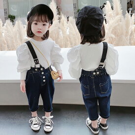 子供服 女の子 セットアップ 春秋 韓国子供服 長袖 tシャツ ズボン ロングパンツ デニムパンツ サロペット トップス ボトムス こども服 ベビー服 赤ちゃん おしゃれ 可愛い 新品 新作 90cm 100cm 110cm 120cm 130cm