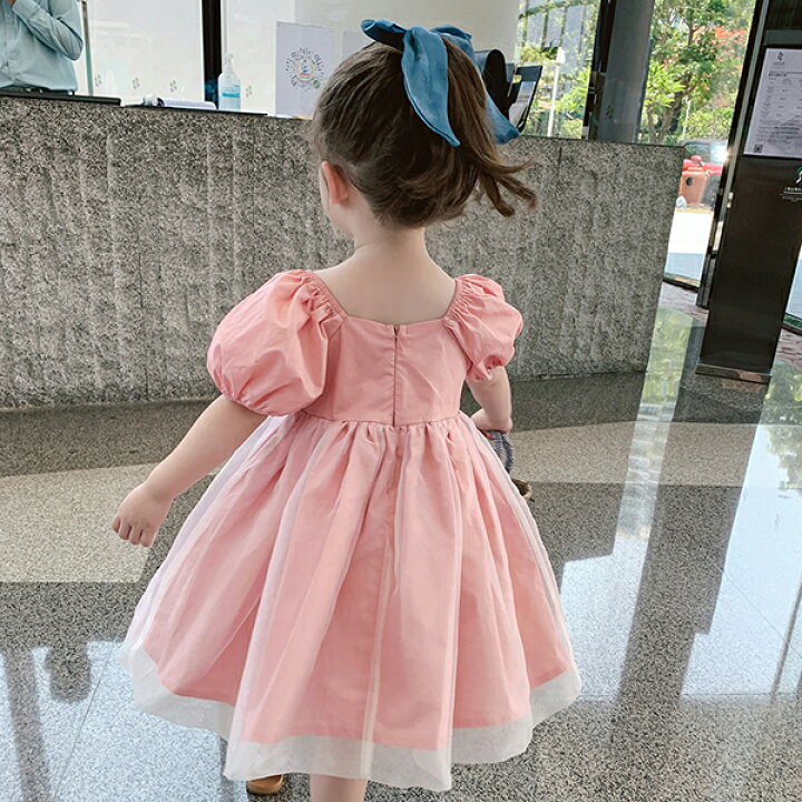 楽天市場 子供服 ワンピース 女の子 夏服 韓国子供服 半袖ワンピース チュール 女の子ワンピース 子ども服 キッズ 赤ちゃん 子供ドレス ベビー服 可愛い おしゃれ お姫様 七五三 誕生日 新品 90cm 100cm 110cm 1cm 130cm 140cm Harumicorp楽天市場店