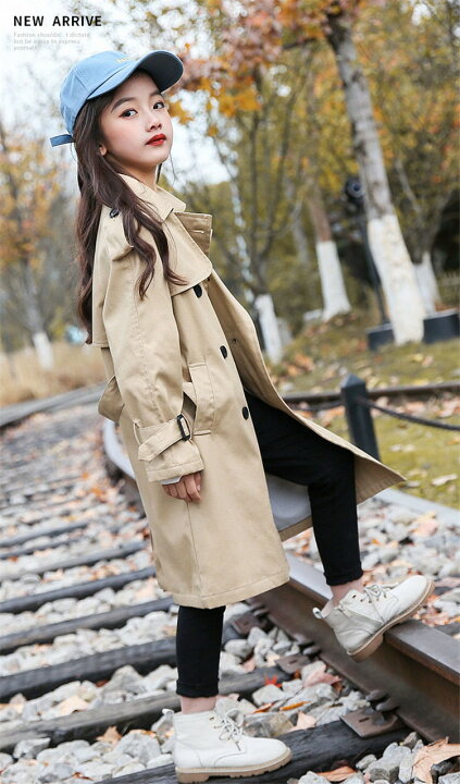 楽天市場 トレンチコート キッズ 子供服 女の子 秋服 韓国子供服 アウター コート ロングコート ジャケット パーカー トップス ジュニア 子供コート チュニック チュール おしゃれ 可愛い 新品 160cm 150cm 140cm 130cm 1cm 110cm Harumicorp楽天市場店