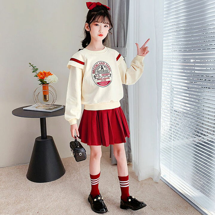 楽天市場 子供服 女の子 セットアップ 秋服 韓国子供服 スカートセット 長袖 ブラウス Tシャツ スカート 160センチ トップス ボトムス 子供ジャージ 上下 子供 こども服 ジュニア ベビー服 おしゃれ 可愛い 新品 160cm 150cm 140cm 130cm 1cm 110cm Harumicorp楽天市場店