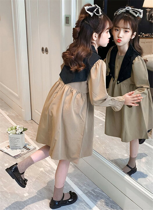 楽天市場 子供服 ワンピース 女の子 秋服 韓国子供服 長袖 シャツワンピース キッズ ダンス衣装 160センチ 子ども服 ジュニア 子供ドレス ベビー服 子供 可愛い おしゃれ お姫様 七五三 誕生日 新品 160cm 150cm 140cm 130cm 1cm 110cm Harumicorp楽天市場店