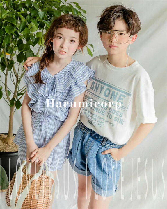 楽天市場 子供服 セットアップ キッズ 韓国子供服 女の子 夏 ブラウス シャツ Tシャツ ストライプ ハーフパンツ 半ズボン おしゃれ 可愛い こども服 ジュニア ベビー服 パンツセット ショートパンツ トップス ボトムス 学生 通学 薄手 涼しい シンプル 160 150 140 130