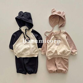 3点セット ベビー服 セットアップ キッズ 女の子 男の子 帽子付き tシャツ 長袖 綿 ロングパンツ 子供服 春秋 新生児 赤ちゃん ルームウェア おしゃれ 可愛い 入園 入学 幼稚園 保育園 73 80 90 100cm 誕生日 出産お祝い プレゼント お出かけ