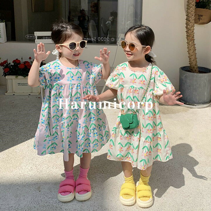 楽天市場 子供服 ワンピース キッズ 女の子 韓国子供服 夏 花柄ワンピース 半袖 フレアワンピース 子ども服 ジュニア ベビー服 おしゃれ 可愛い キッズワンピース 子供ドレス 七五三 誕生日 結婚式 子供ワンピース お姫様 プリンセス シンプル カジュアル 新品 130 1