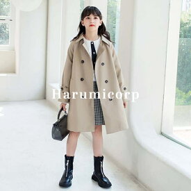 トレンチコート キッズ 子供服 女の子 秋服 ジュニア ロングコート アウター トップス チュニック ジャケット パーカー ジャンパー 韓国子供服 ベビー服 子ども服 おしゃれ 可愛い フォーマル 入学式 卒業式 通学 中学生 プレゼント 170cm 160cm 150cm 140cm 130cm 120cm