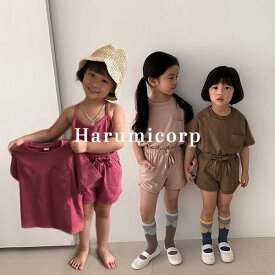 セットアップ キッズ 3点セット 子供服 女の子 男の子 tシャツ 半袖 キャミソール ハーフパンツ ジャージ 上下セット スポーツ おしゃれ 可愛い 韓国子供服 春 夏 ベビー服 ルームウェア 部屋着 入学 入園 誕生日 プレゼント ナチュラル 130cm 120 110 100 90