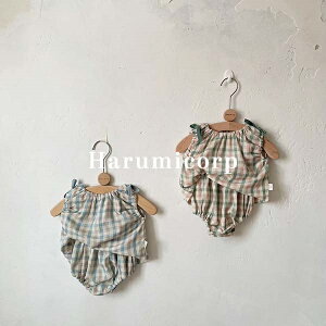 【6%OFFクーポン】ベビー服 女の子 男の子 上下セット キッズ 子供服 tシャツ ショートパンツ チェック柄 おしゃれ 可愛い セットアップ 赤ちゃん 新生児 ルームウェア 部屋着 韓国こども服