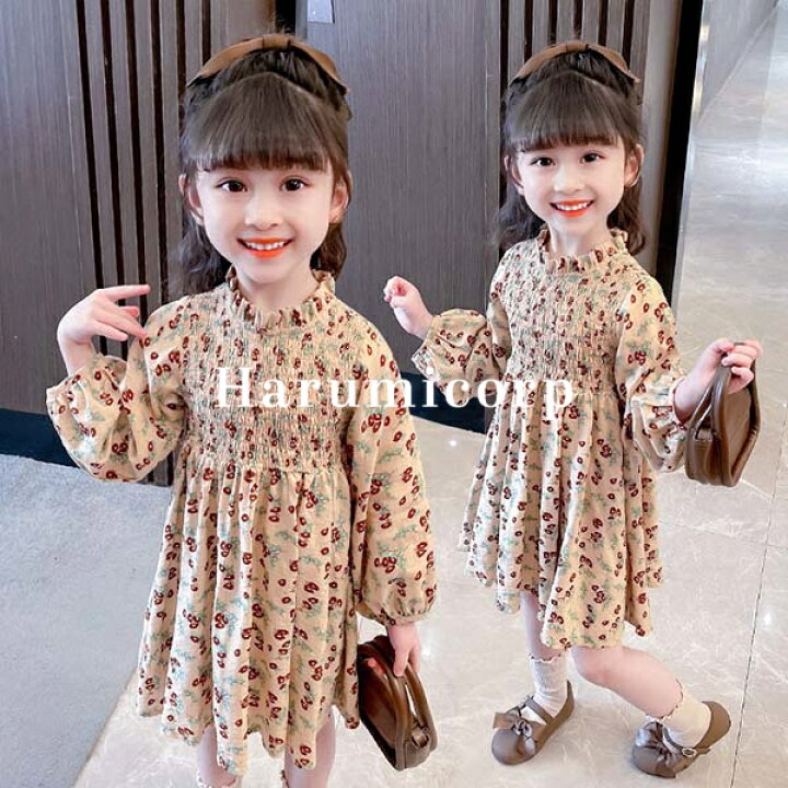 楽天市場】ワンピース キッズ 長袖 子供服 女の子 90～130cm  