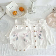 セットアップ キッズ ベビー服 ロンパース 女の子 カーディガン 子供服 アウター ニット セーター 長袖 …