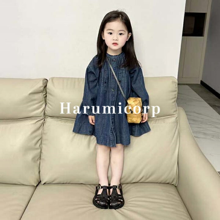 楽天市場】デニム ワンピース キッズ 子供服 女の子 長袖ワンピース 