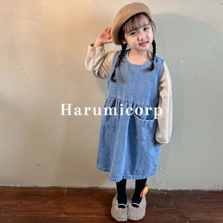楽天市場】デニム ワンピース キッズ 子供服 女の子 ノースリーブ 