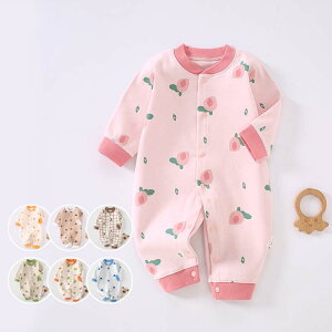 7色 ロンパース 長袖 綿 ベビー服 女の子 男の子 前開き 春 夏 秋 冬 新生児 服 カバーオール キッズ 子供服 ボディスーツ 長ズボン 韓国 可愛い 洋服 パジャマ ルームウェア 部屋着 赤ちゃん